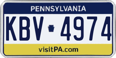 PA license plate KBV4974