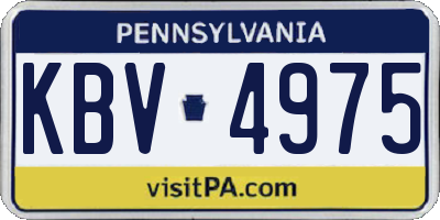 PA license plate KBV4975