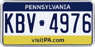 PA license plate KBV4976