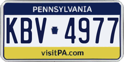 PA license plate KBV4977