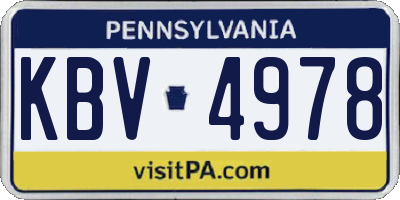 PA license plate KBV4978