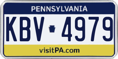 PA license plate KBV4979