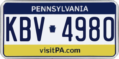 PA license plate KBV4980