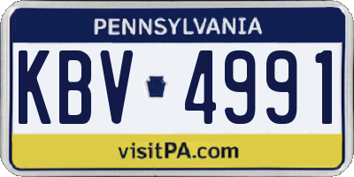 PA license plate KBV4991