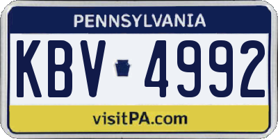 PA license plate KBV4992