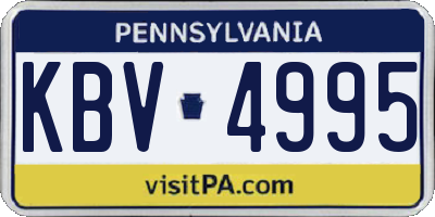 PA license plate KBV4995