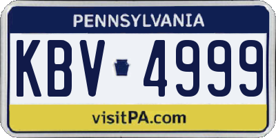 PA license plate KBV4999