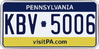 PA license plate KBV5006