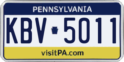 PA license plate KBV5011