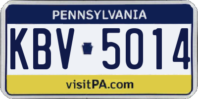 PA license plate KBV5014