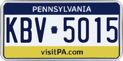 PA license plate KBV5015