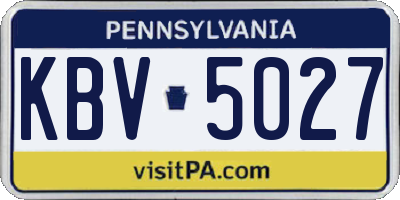 PA license plate KBV5027