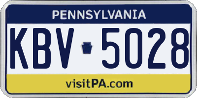 PA license plate KBV5028