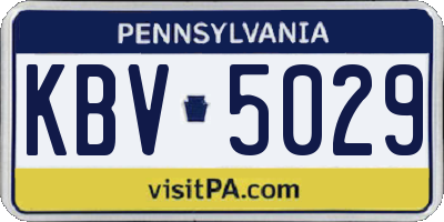 PA license plate KBV5029