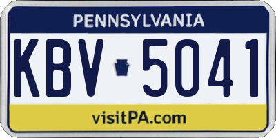 PA license plate KBV5041
