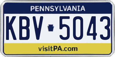 PA license plate KBV5043
