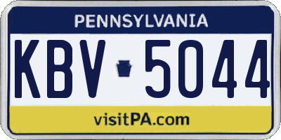 PA license plate KBV5044