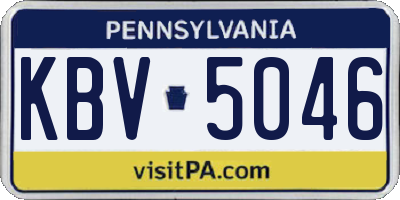 PA license plate KBV5046