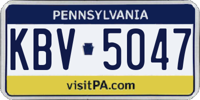 PA license plate KBV5047