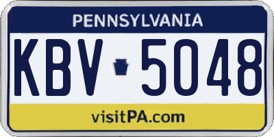 PA license plate KBV5048
