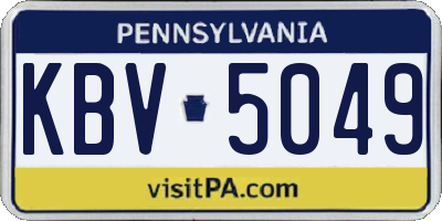PA license plate KBV5049