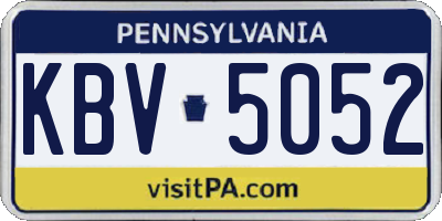 PA license plate KBV5052