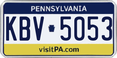 PA license plate KBV5053