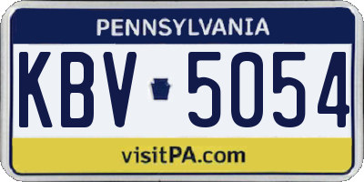 PA license plate KBV5054