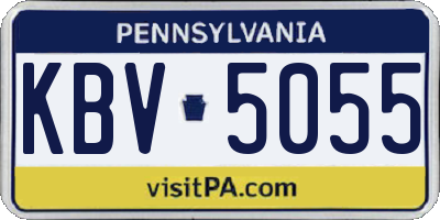 PA license plate KBV5055
