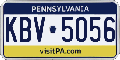 PA license plate KBV5056
