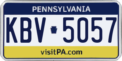 PA license plate KBV5057