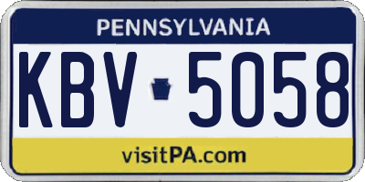 PA license plate KBV5058