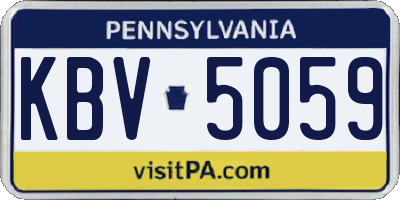 PA license plate KBV5059