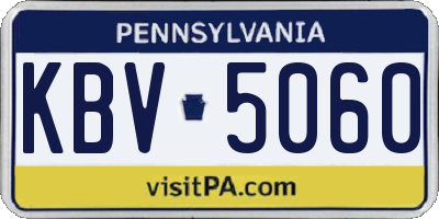 PA license plate KBV5060