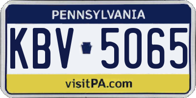 PA license plate KBV5065
