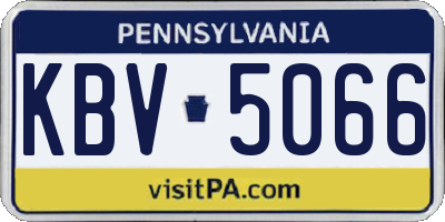 PA license plate KBV5066