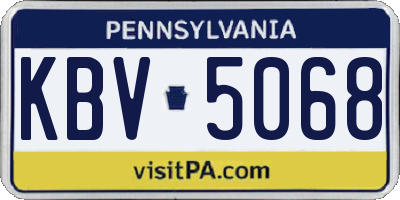 PA license plate KBV5068