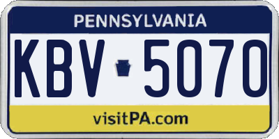 PA license plate KBV5070