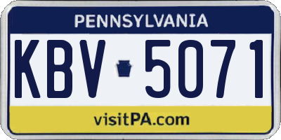 PA license plate KBV5071
