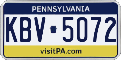 PA license plate KBV5072