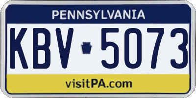 PA license plate KBV5073