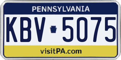 PA license plate KBV5075