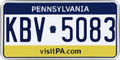 PA license plate KBV5083