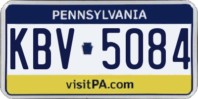 PA license plate KBV5084