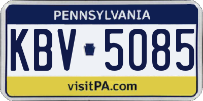 PA license plate KBV5085