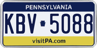 PA license plate KBV5088