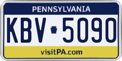 PA license plate KBV5090