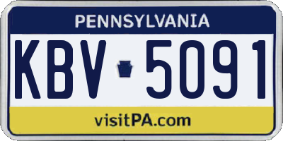 PA license plate KBV5091