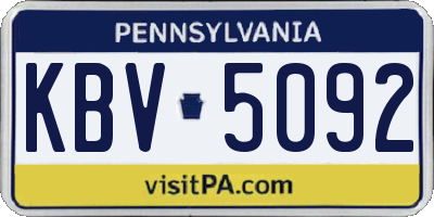 PA license plate KBV5092