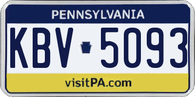 PA license plate KBV5093